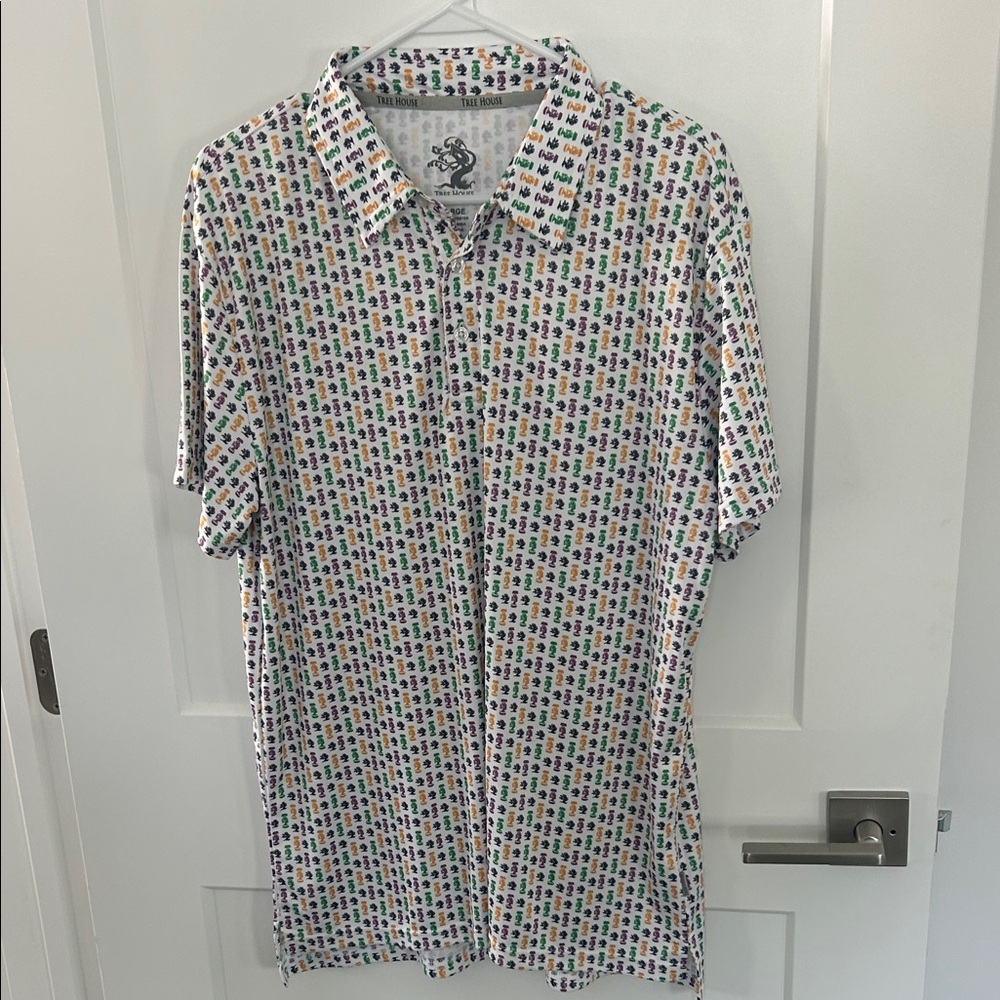 Tree House Brewing Printed Short Sleeve Polo Shirt - Multicolor Pattern